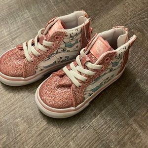 Brand new without tags Vans Hi Top Glitter Pink Narwol Toddler Shoe